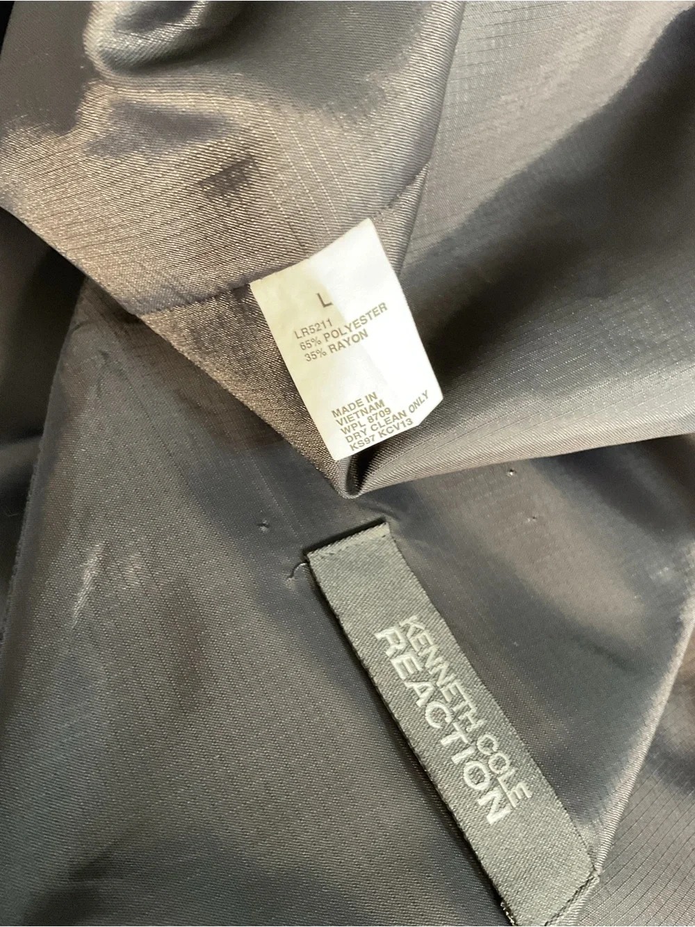 Kenneth Cole Reaction Men's Dark Gray Dress Vest size large